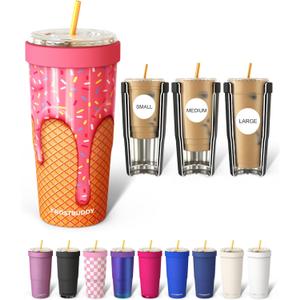 Frost Buddy Togo Buddy 30 oz Stainless Steel Vacuum Insulated Tumbler To Go Coffee Cup  Iced Coffee Cups, Iced Coffee Sleeve, Travel Mug, Thermal Cup for Hot & Cold Drinks, Dunkin Cup (Ice Cream)