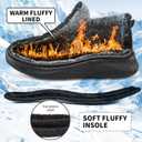 Ablanczoom Winter Snow Boots for Women: Comfortable Warm Fur Lined Slip On Waterproof Outdoor Ankle Booties (Black)