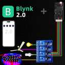 WLED Controller with Mic,5-24V ESP32 LED Strip Lights Controller Webserver Control (WS2812B,WS2811,SK6812) LEDs,SPI Based Chipsets WS2801 APA102,Remote Light Control