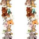 Hotop 2 Pcs Stuffed Animals Storage Chain Hanging Stuffed Animal Organizer with 40 Plastic Clips 79 Inch Plush Toys Holder with Hooks for Wall Bedroom Hanging Hat Socks Holiday Card (White)