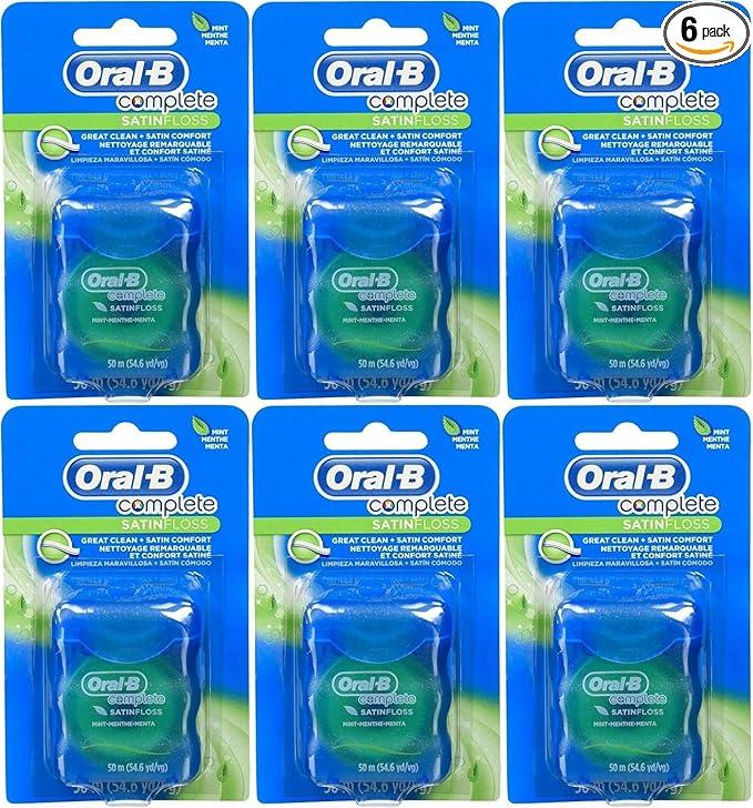 OralB 54 Yards Floss Satin Mint (6 Pieces)