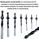 16Pcs Brad Point Wood Drill Bit 3/4/5/6/8/10/12mm Wood Working Drill with 3-12MM Center Point and Stopper Perfect for Woodworking Carpentry Drilling