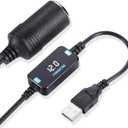 FARSENSE 5V to 12V Step Up Converter Cable, USB A/Type-C to 12V Car Cigarette Lighter Socket Adapter with Voltage Display - 3FT DC Power Cord for Dash Cam, GPS, Driving Recorder & Car Electronics