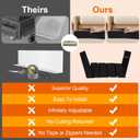 2 Rolls Under Couch Blocker, 5in x 132in Couch Blockers for Pets Toys and Kids Adjustable Elastic Nylon Strap to Prevent Items from Falling Under Beds, Sofas and Other Furniture