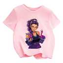 RoseSeek Girl's Bowknot Letter Graphic Tshirt Short Sleeve Crew Neck Cute Summer Tee Tops Cute Pink 9Y