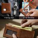 Leather Wallet Gift for Men with AirTag Holder & SIM Card Slots, RFID Blocking Bifold, 10 Card + 2 ID Pockets, Durable Everyday Carry (Dark Brown)