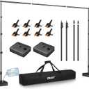 EMART Backdrop Stand with Heavy Duty Water Tank Base 8.5x10ft Adjustable Metal Photo Backdrop Stand Kit Pipe and Drape Background Frame for Birthday Party, Wedding Decorations, Studio Photography