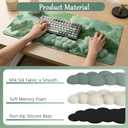 Green Cloud Mouse Pad and Keyboard Wrist Rest 4PCS Extended Forest Mountain Aesthetic Large Desk Mat Pad Set Memory Foam Non-Slip Cute Ergonomic Gaming Mouse Pad Wrist Support for Computer Home Office
