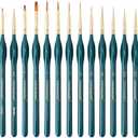 Transon 15-Piece Fine Detail Miniature Painting Brush Set for Acrylics, Watercolors, Crafts, Rocks & Face Painting