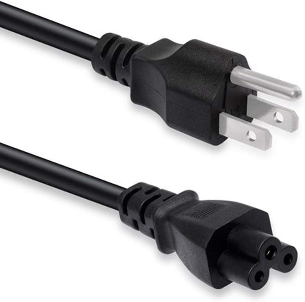 2 x 6ft 3 Prong AC Laptop Power Cord for Computers, TV, Monitors, Compatible with Samsung, LG, Dell, HP, Acer, Asus, NEMA 5-15P to C5 Power Cable