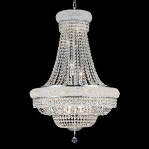 Crystal Chandeliers for Dining Room Light Fixture，Empire Style K9 Crystal Chandeliers for Entryway，18 Lights Chrome Luxury Lighting Fixtures for Living Room Bedroom Foyer Hallway D26 Inch