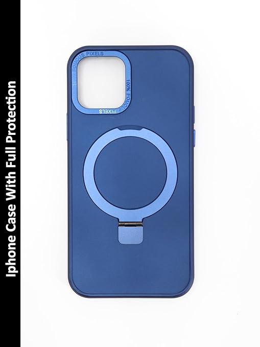 Premium Soft Polycarbonate Case/Cover for iPhone | Protective Shockproof with Anti-Scratch Quality | Ring Stand (iPhone 13 Pro, Blue)