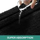 HOMEIDEAS Bathroom Rugs Sets 3 Piece, Super Soft and Absorbent Non Slip Microfiber Toilet Bath Mat with U-Shaped (Black) (1'4" x 2'8" (16"x24"+20"x32"+U Shape 20"x24"))