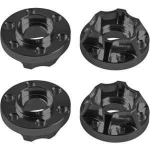 Metal RC 12mm Wheel Hex Hub Extension Combiner Compatible with 1.9/2.2inch Wheel Rim Axial SCX10 Traxxas TRX4 D90 1/10 RC Crawler (9mm, Black)