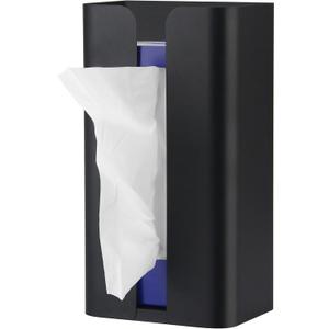 Magnetic Laundry Dryer Sheet Dispenser, Tissue Holder, Garbage Bag Dispenser for Fridge, Kitchen, Laundry (Black)