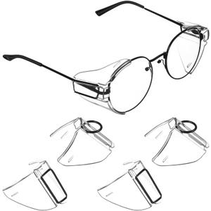 VOSAREA 2 Pairs Glasses Side Safety Glasses Side Flexible Slip on Side Shields for Safety Glasses Fits Small to Large Eyeglasses
