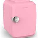 CROWNFUL Mini Fridge, 4 Liter/6 Can Portable Cooler and Warmer Personal Refrigerator for Skin Care, Cosmetics, Beverage, Food,Great for Bedroom, Office, Car, Dorm, ETL Listed (Pink)