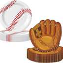 60Pcs Baseball Party Plates,Baseball Party Supplies,7 Inch Round Baseball Themed Dinner Dessert Plates for Cake,Salad,Fruit Pizza丨Kids Birthday Baseball Fan Sports Event&Game Day Decorations