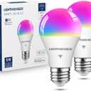 Lightinginside Smart Light Bulbs 60W Equivalent, WiFi Smart Bulb Compatible with Alexa/Google Assistant/Smart Life, A19 E26 RGBCW Color Changing, No Hub Required,2.4G WiFi, ETL Listed, 9W 800LM, 2PCS