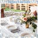 Batiyeer 3 Pcs Blue Toile De Jouy Baby Shower Decorations Chinoiserie Porcelain Plastic Tablecloth Blue White Vintage Floral French Rectangle Table Cover for Nursery Birthday Party Supplies, 54x108''