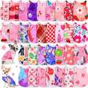 Yaomiao 32 Pack Summer Small Dogs Clothes Puppy Shirts Bulk, Breathable Sleeveless Pet T-Shirts, Cute Hawaiian Dog Clothes for Boy & Girl Dogs, Vest Apparel for Puppies Cats(Pink Series,Xs)