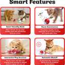 Interactive Cat Toys for Indoor Cats, Automatic Motion Activated Hide and Seek Cat Toy, Fast Rolling Ball in Cat Play Mat Keeps Cat Engaged (Red)