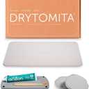 Momo Lifestyle Stone Bath Mat 23.6" X 15.4" Linen Grey + Stone Sink Caddy + 2 Pack Stone Coasters