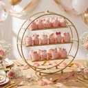 Qinyoung 1 Pcs 22 Inches Gold Metal Tiered Cupcake Stand 3 Tier Dessert Stand Cake Dessert Holder Display for Cupcake Table Display Wedding Birthday Party Decorations