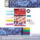 TIASUSAN American Mahjong Game Set, 166 White Tiles, Blue Printed Bag with Entire Accessories, 4 All-in-One Rack/Pushers, Mahjong Tiles Set