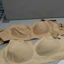 LetsJoli Bras for Women Supportive Wireless Push Up Bra Full Coverage No Underwire Seamless Plus Size for Older Women (3X-Large, Sand+nude)