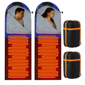 2 Pack Heated Sleeping Bag for Adults USB Electric Cold Weather Sleeping Bag with 4 Zone Carbon Fiber 3 Adjustable Heating Levels Waterproof for All Season Camping & Hiking