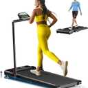 Large Walking Pad with Handle Bar, 17" Widened Running Belt,15% Incline Treadmill, 4MPH/7.6MPH, 3.0 HP Treadmill with 380lbs Capacity, Remote and App Control, Black