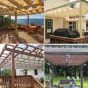 Windscreen4less 4' x 12' Retractable Sun Shade Canopy Cover Sliding Wave Shade Sail for Pergola Patio Deck Yard Gazebo Outdoor (Beige)
