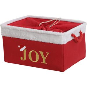 INough Christmas Basket Large Empty Christmas Baskets Red Christmas Gift Baskets with Handles Holiday Storage for Gifts Holiday Christmas Decor for Baby/Kids/Nursery Room (Gold Joy)