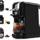 Espresso Maker for Nespresso Capsule, Lavazza Blue Capsule & Coffee Powder, 19 Bar Pump Pressure Makes Authentic Espresso Coffee, Mini Espresso Coffee Machines with Removable Water Tank.