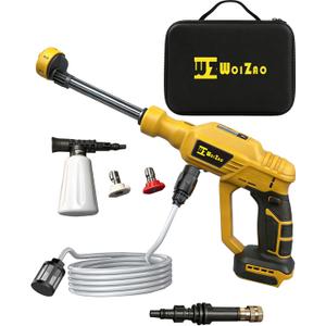 Car Washer Cordless Compatible with DeWalt 20V Battery, Portable Handheld Power with 6-in-1 Nozzle Foam Cannon for Car Floor Fence Wall Patio Cleaning (Battery Not Included)