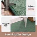 FinRec 4x6 Washable Area Rugs for Bedroom Living Room, Low Pile Thin Rug Solid Color, Non-Slip Carpet Indoor for Home Decor (Green/White)