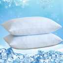 DOWNCOOL Cooling Pillow Queen Size Set of 2, Adjustable Shredded Memory Foam Pillows for Sleeping, Cool Bed Pillows for Hot Sleepers, Supportive Firm Pillow for Side Back Stomach Sleepers, 20X30