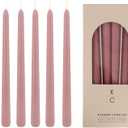 Tapered Dinner Candles - Soy & Paraffin Blend, Dinner Candles with Long-Lasting 7-Hour Burn for Stylish Homes - Candle in Curated Colors Ideal Gift for Hosts, Brides & Event Planners-Dusty Rose (Pack of 6)