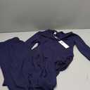 Darong Women's 2 Piece Outfits Lounge Sets Long Sleeve Mock Neck Tops High Wasited Wide Leg Pants Tracksuit Sets Dark Blue, XS