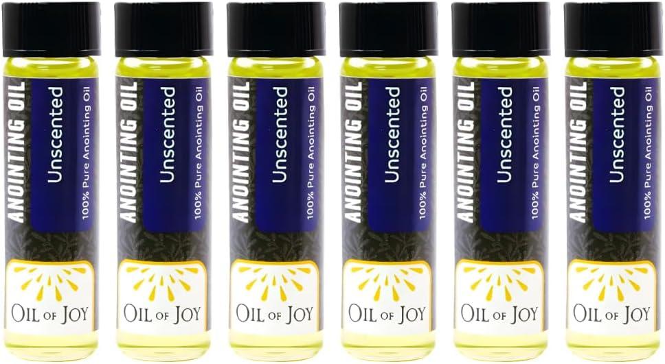 Anointing Oil Unscented for Prayers 1/4oz Pack of 6 by Oil of Joy Represents The Holy Spirit, Peace, Strength, Blessings, and Purification