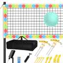 LED Volleyball Net Outdoor, Professional Light Up Volleyball Net with Solar Rope Light, Portable Heavy Duty 32x3ft Volleyball Training Net Set Glow in The Dark with Carry Bag for Backyard,Beach