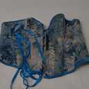 Alivila.Y Fashion Womens Vintage Floral Denim Overbust Corset Bustier Top (X-Large, Blue Short Torso)