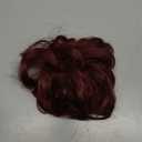 CJL HAIR Burgundy Large Messy Bun Hair Piece Wavy Curly Scrunchies Synthetic Chignon Ponytail Hair Extensions Thick Updo Hairpieces for Women Wine Red
