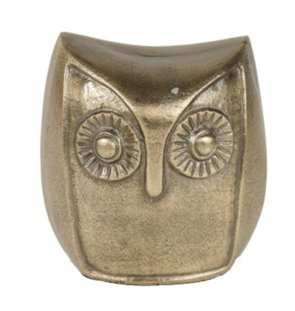 HD Designs Aluminum Owl - Gold 5.6 Inch