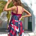 Plus Size Swimsuits Swim Dress Tankini for Women Athletic Two Piece Swimdress Bathing Suits Tummy Control (L)