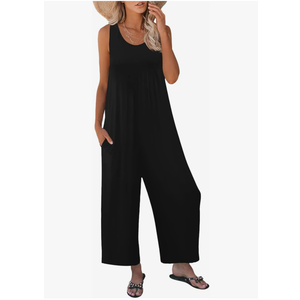 Jumpsuits for Women Casual Summer Outfits Sleeveless Tank Jumpsuit Romper Long Pants Overalls with Pockets 2026 XL