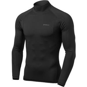 TSLA Men's UPF 50+ Mock Long Sleeve Compression Shirts, Athletic Workout Shirt, Base Layer for Water Sports XL 
