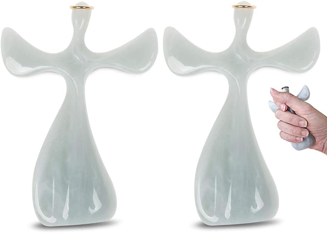 Soothe My Restless Soul Angel Prayer Cross- Faith Gifts For Women- Handheld, Comforting Design for Clutching, Clinging and Praying- Peaceful, Calming Bereavement Sympathy Gift- Marble Resin- 2 Pk