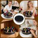 2 x Nail Polish Organizer with Foam, Rotating Acrylic Nail Polish Display Stand Holds 17 Bottles for Fast Access on Countertop or Vanity, Lazy Susan Organizer for Nail Polish, Makeup, Essential Oil